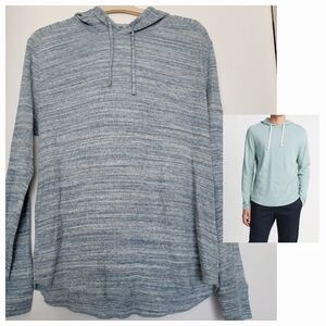 Vince Men's Light Blue Heatered Cotton Hoodie‎ Size Large